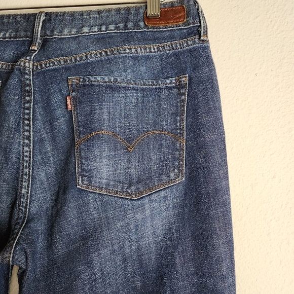 Levis Womens Dark Wash Mid Rise Boot Cut Jeans-Size 14/32 - Picture 6 of 9